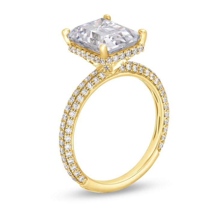 Simon G. Hidden Halo Pave Engagement Setting In Yellow Gold 18K