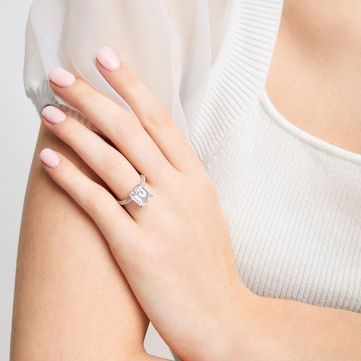 Yellow Gold 18K Simon G. Hidden Halo Pave Engagement Setting