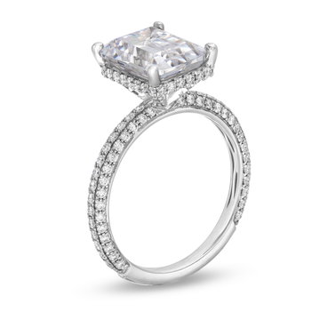 Simon G. Hidden Halo Pave Engagement Setting In Yellow Gold 18K