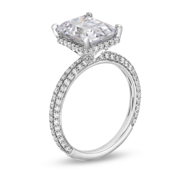Simon G. Hidden Halo Pave Engagement Setting In Yellow Gold 18K
