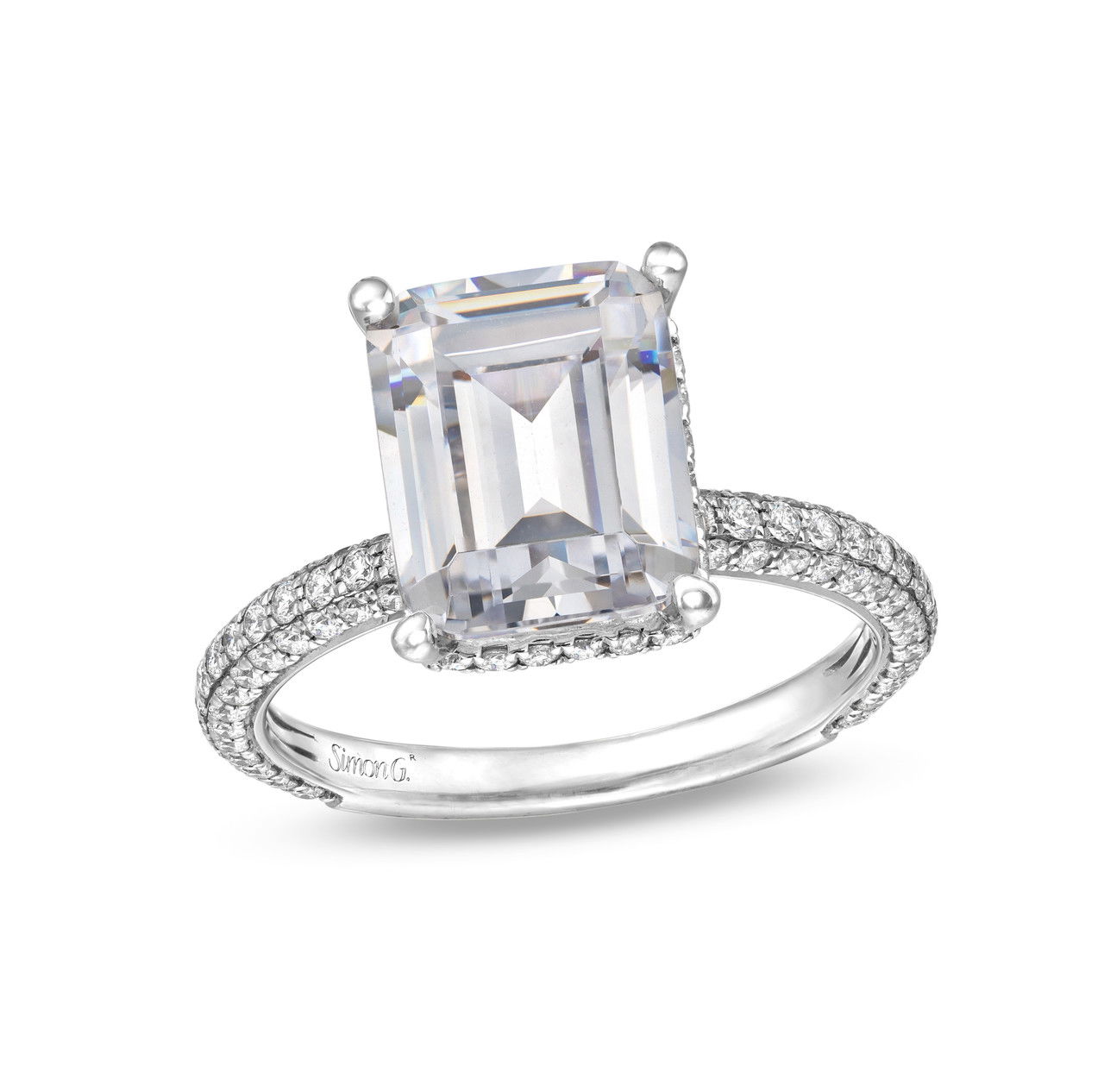 Simon G. Hidden Halo Pave Engagement Setting