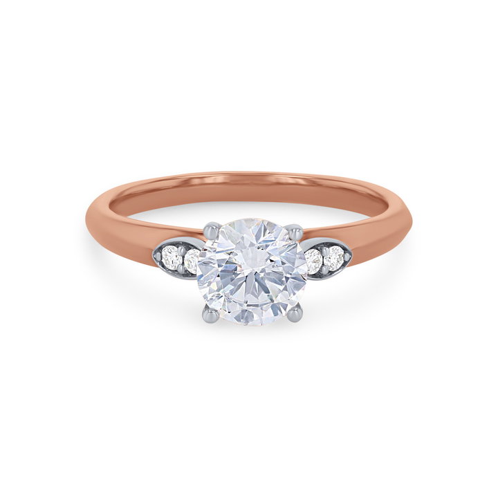 Simon G. Illusion Three Stone Engagement Setting In Rose Gold/white Gold 18K