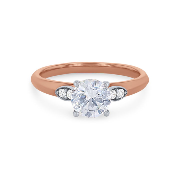 Rose Gold/white Gold 18K Simon G. Illusion Three Stone Engagement Setting