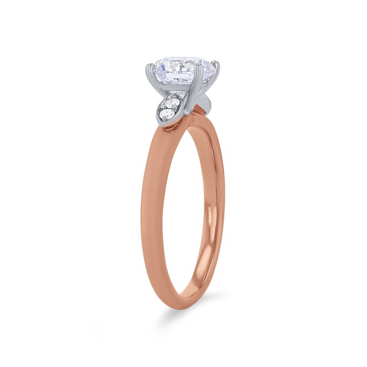 Simon G. Illusion Three Stone Engagement Setting In Rose Gold/white Gold 18K
