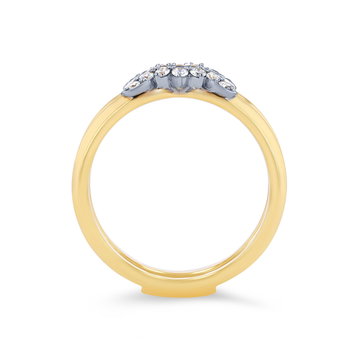 Simon G. Diamond Floral Ring Guard In White And Yellow Gold 18K