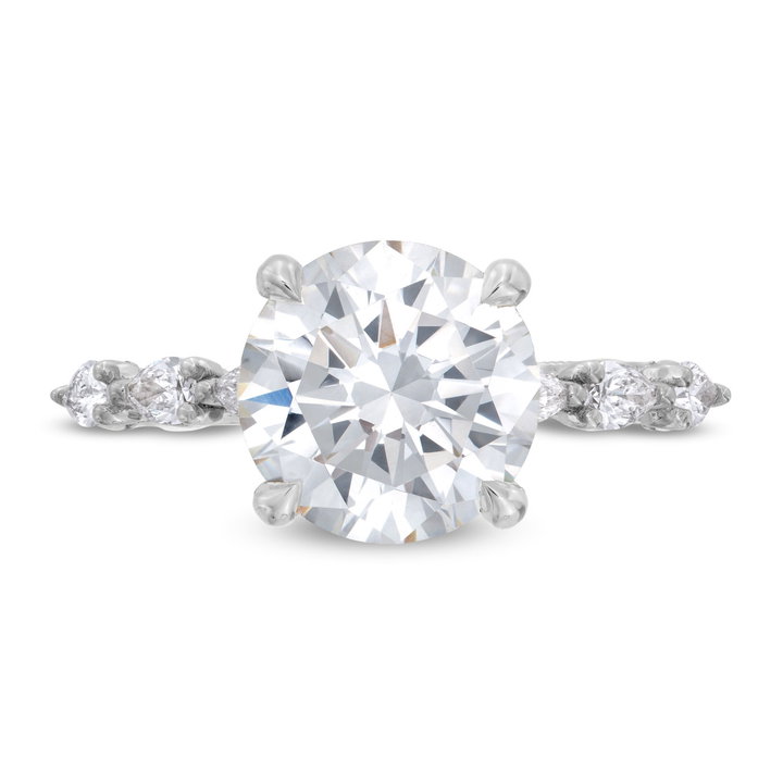 Tacori Sculpted Crescent Pear Shape Diamond Engagement Setting In Platinum