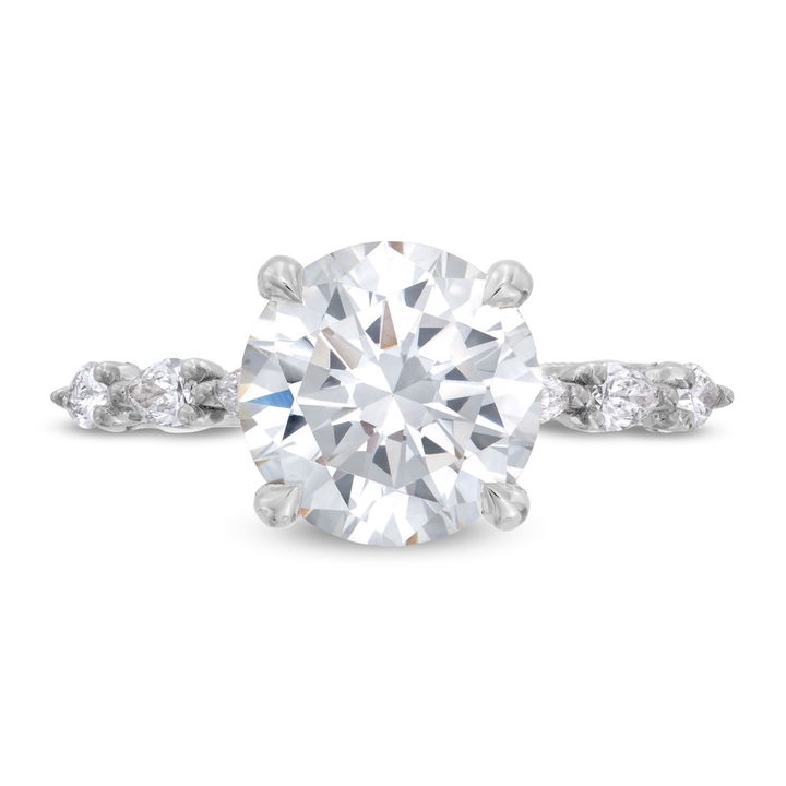 Tacori Sculpted Crescent Pear Shape Diamond Engagement Setting In Platinum