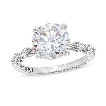 Tacori Sculpted Crescent Pear Shape Diamond Engagement Setting In Platinum