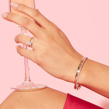 Simon G. Diamond Bangle Bracelet In White And Yellow Gold 18K