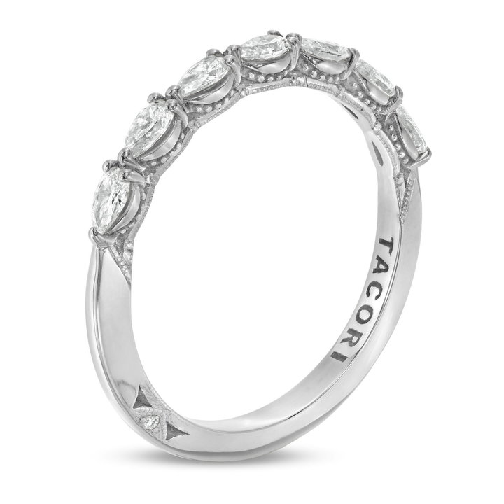 Tacori Sculpted Crescent Pear Diamond Wedding Band In Platinum