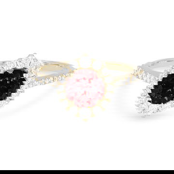 Garnet and Graduated Diamond Halo Ring