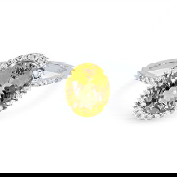 Citrine and Diamond Oval Halo Ring