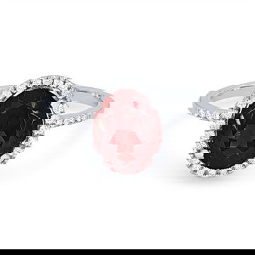 Garnet and Diamond Oval Halo Ring