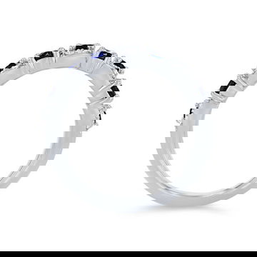 Sapphire and Diamond Vine Ring