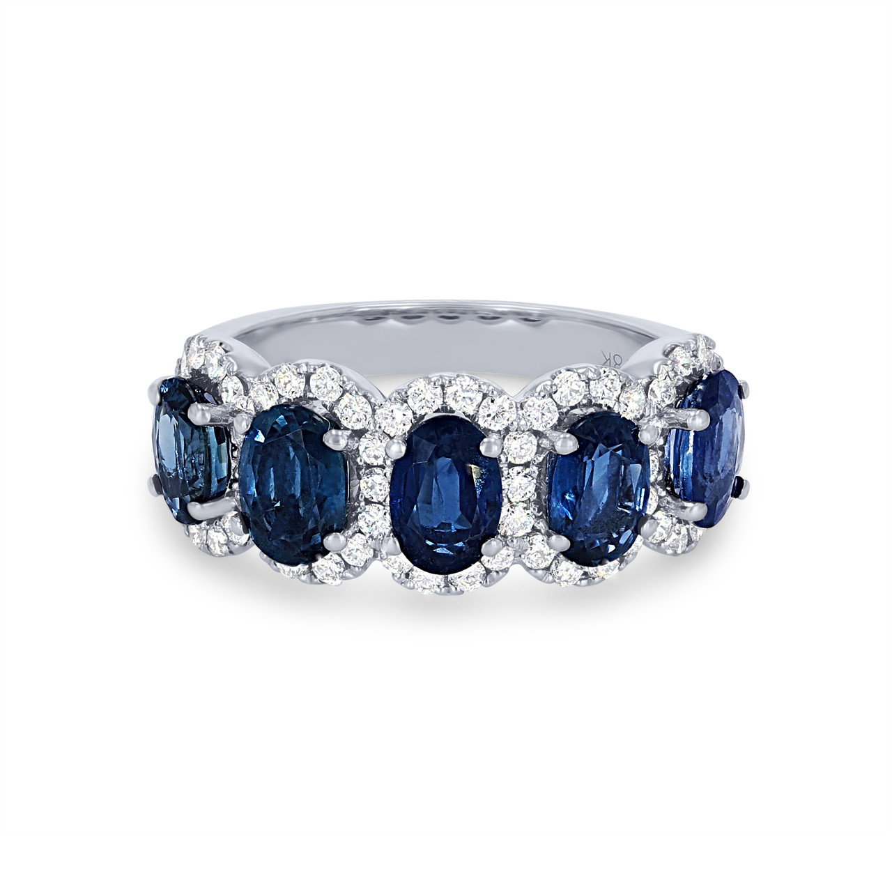 Oval Sapphire and Diamond Halo Band 0
