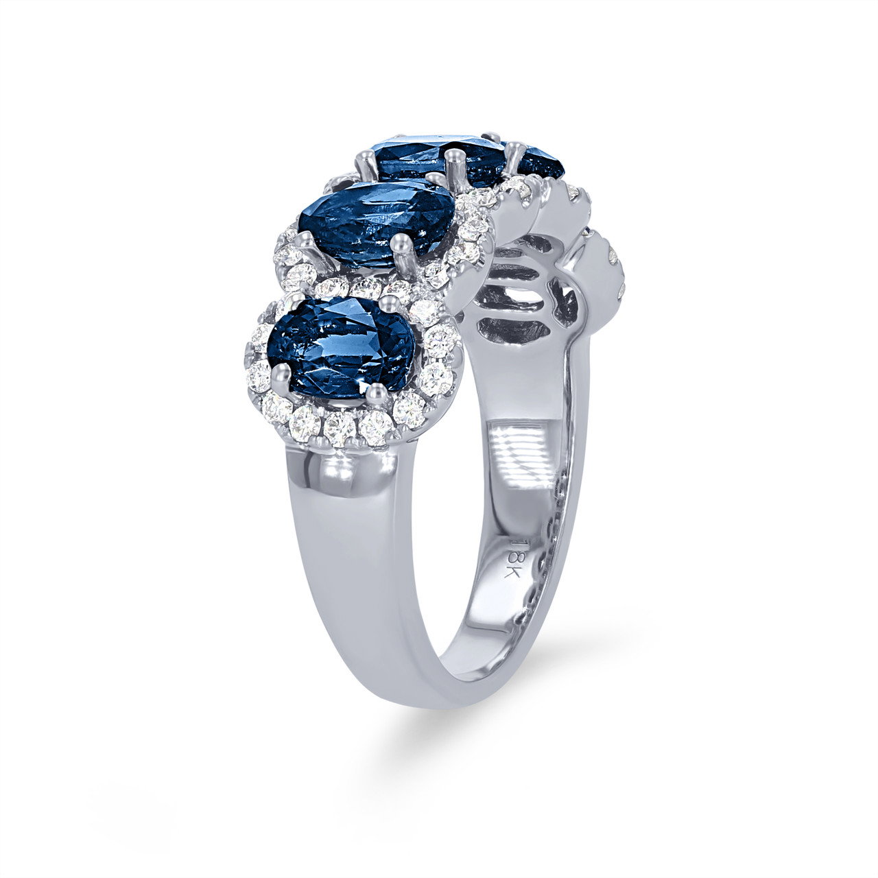 Oval Sapphire and Diamond Halo Band 1