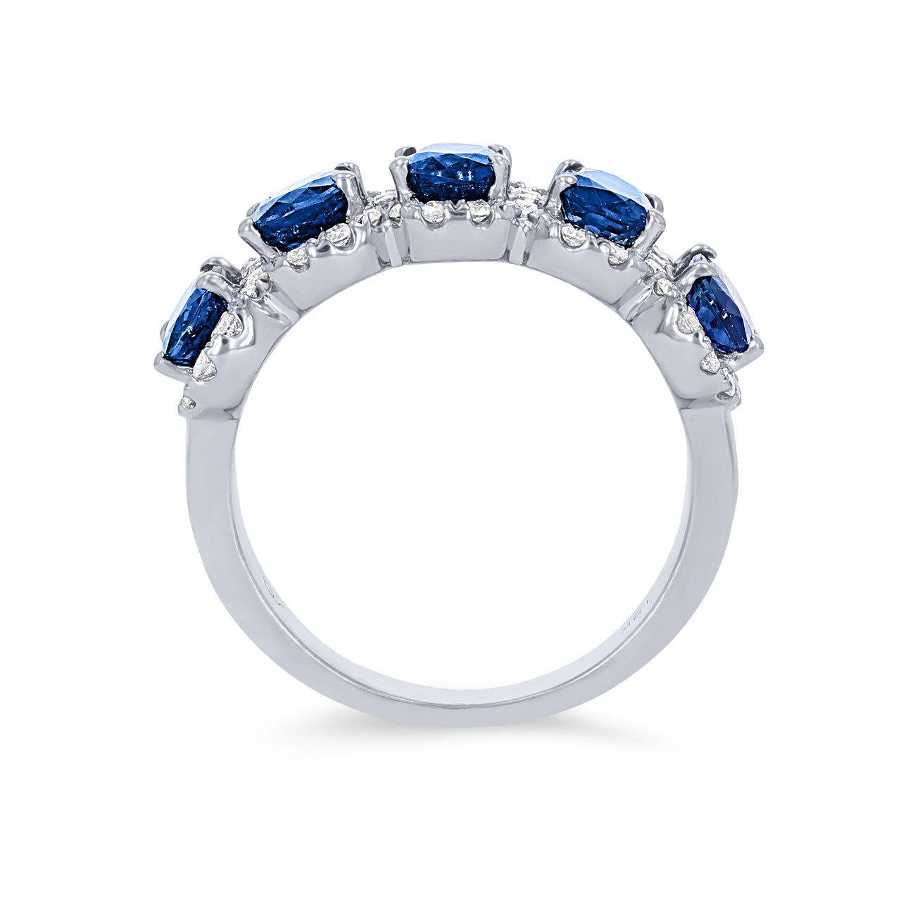 Oval Sapphire and Diamond Halo Band 2
