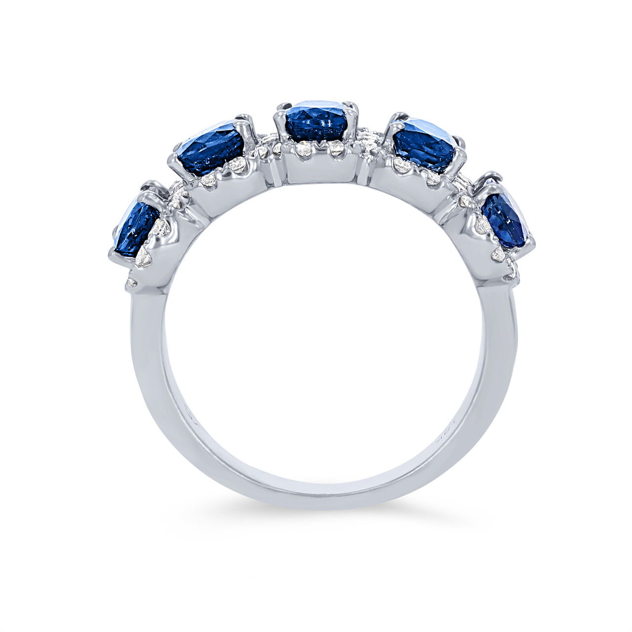 Oval Sapphire and Diamond Halo Band