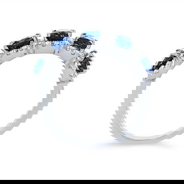 Oval Sapphire and Diamond Halo Band 2