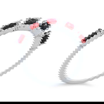 Oval Ruby and Diamond Halo Band