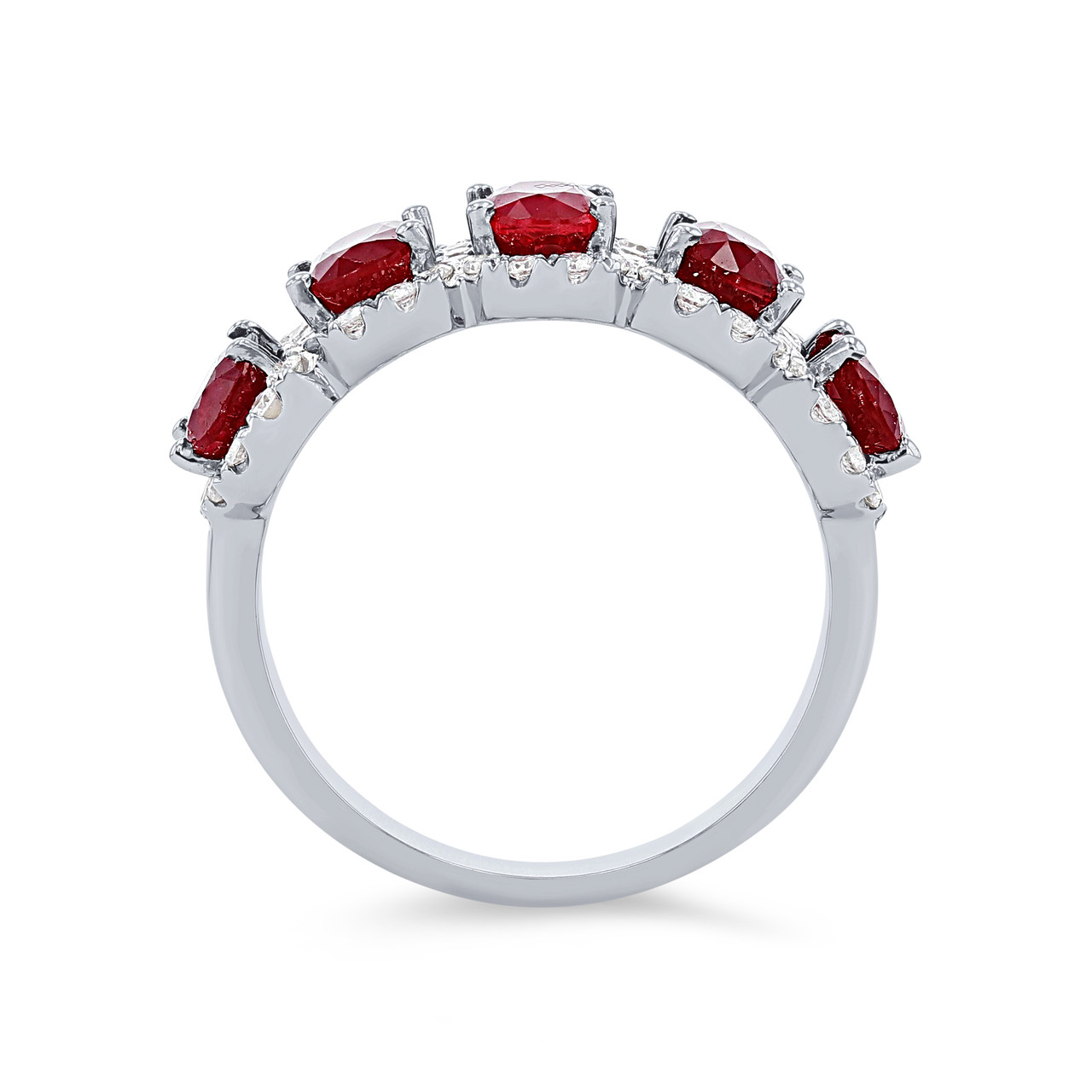 Oval Ruby and Diamond Halo Band 2
