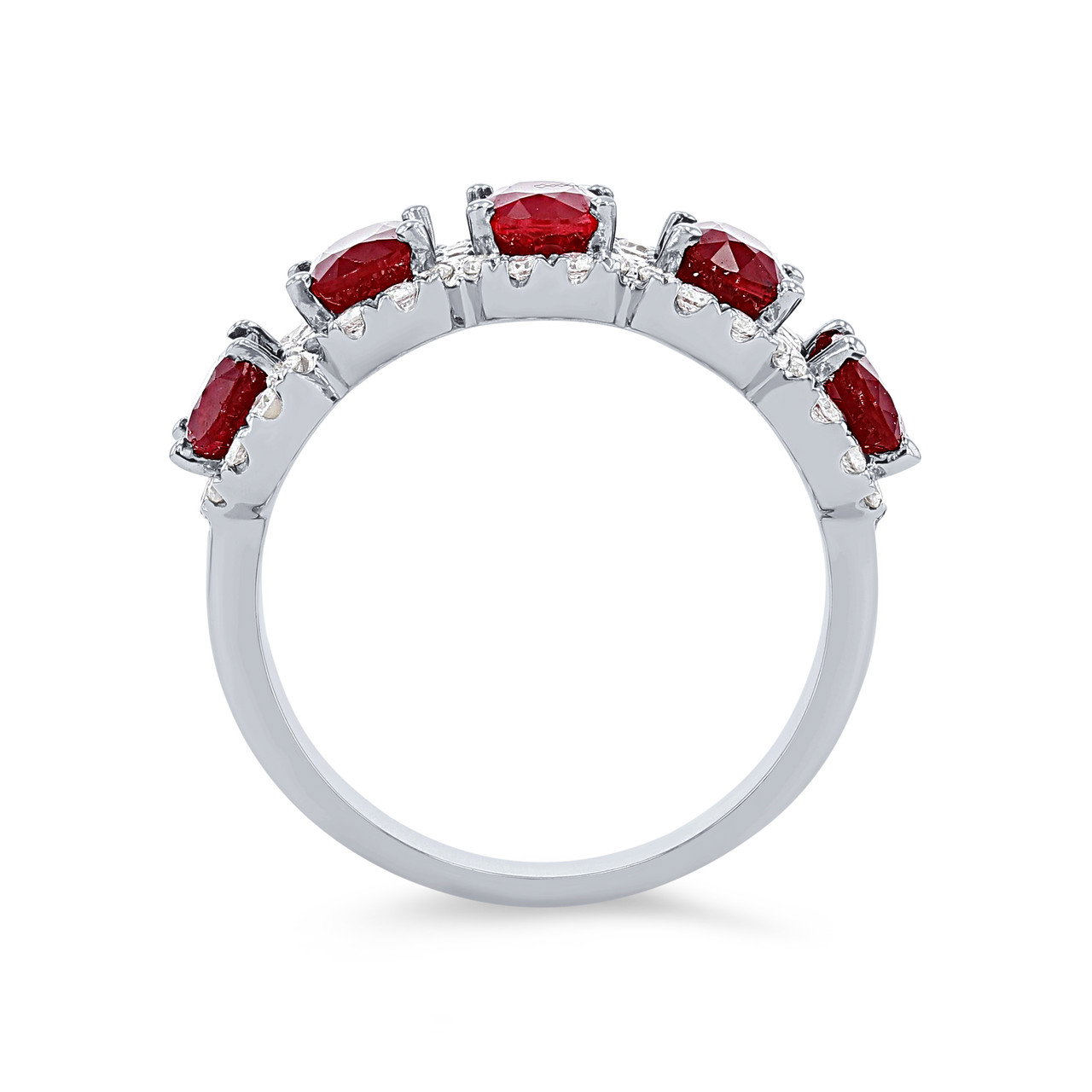 Oval Ruby and Diamond Halo Band 2