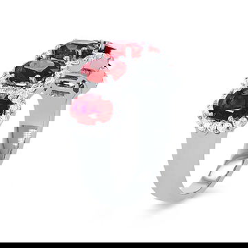 Oval Ruby and Diamond Halo Band