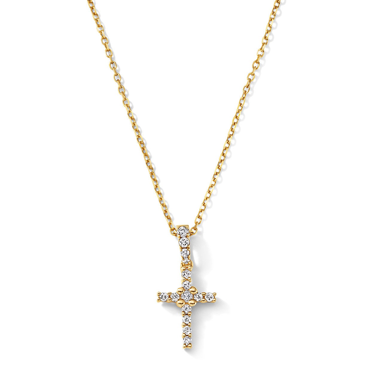 Petite Diamond Cross Necklace