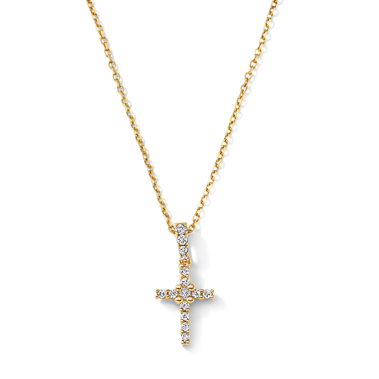 Petite Diamond Cross Necklace 0