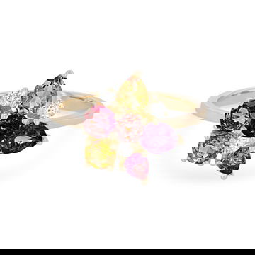 Multicolor Gemstone Cluster Ring