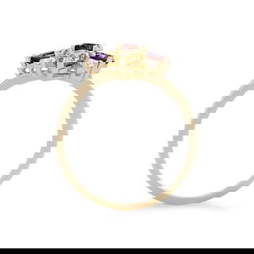 Multicolor Gemstone Cluster Ring