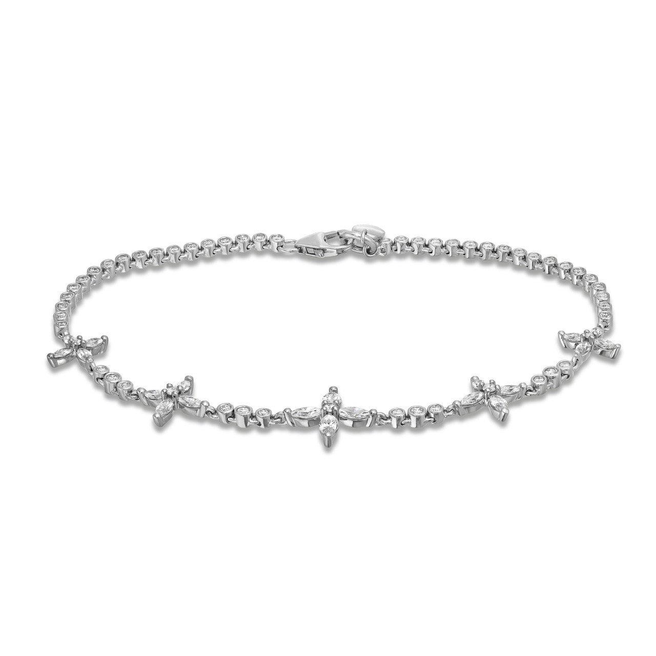 Marquise and Round Diamond Station Bracelet 0