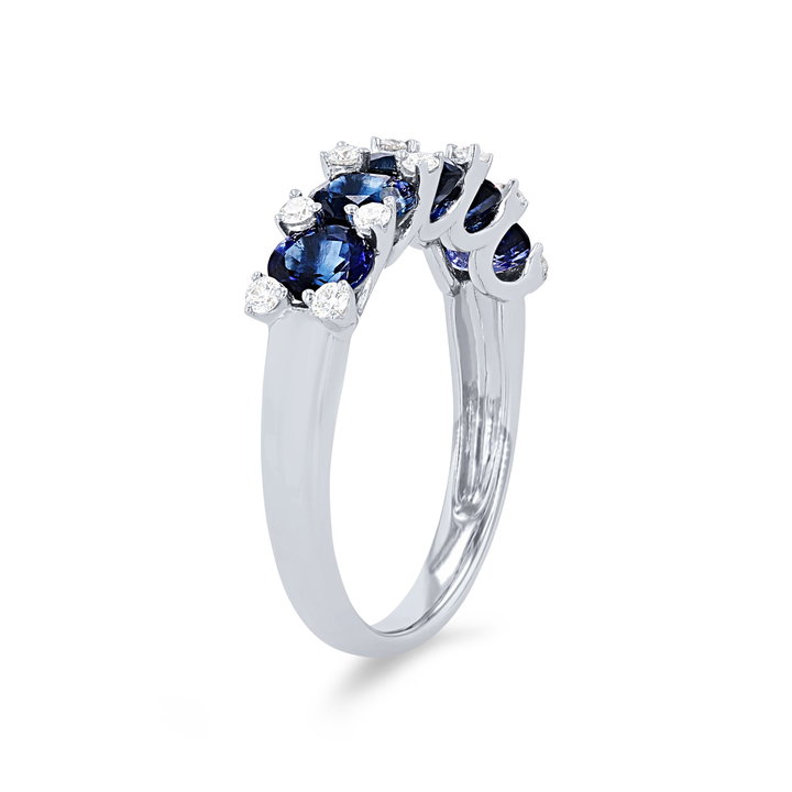 Uneek Oval Sapphire and Diamond Ring In Solid 14K White Gold