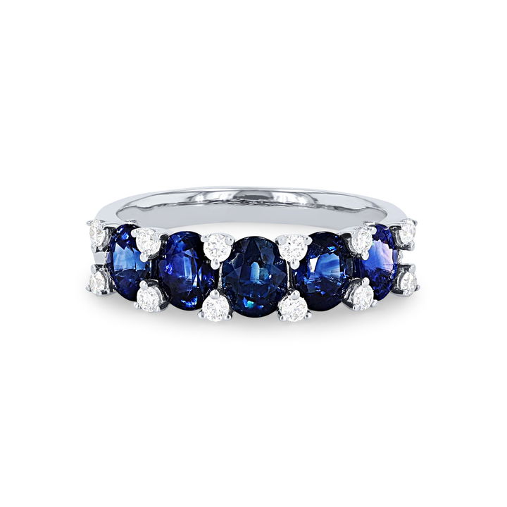 White Gold 14K Uneek Oval Sapphire and Diamond Ring