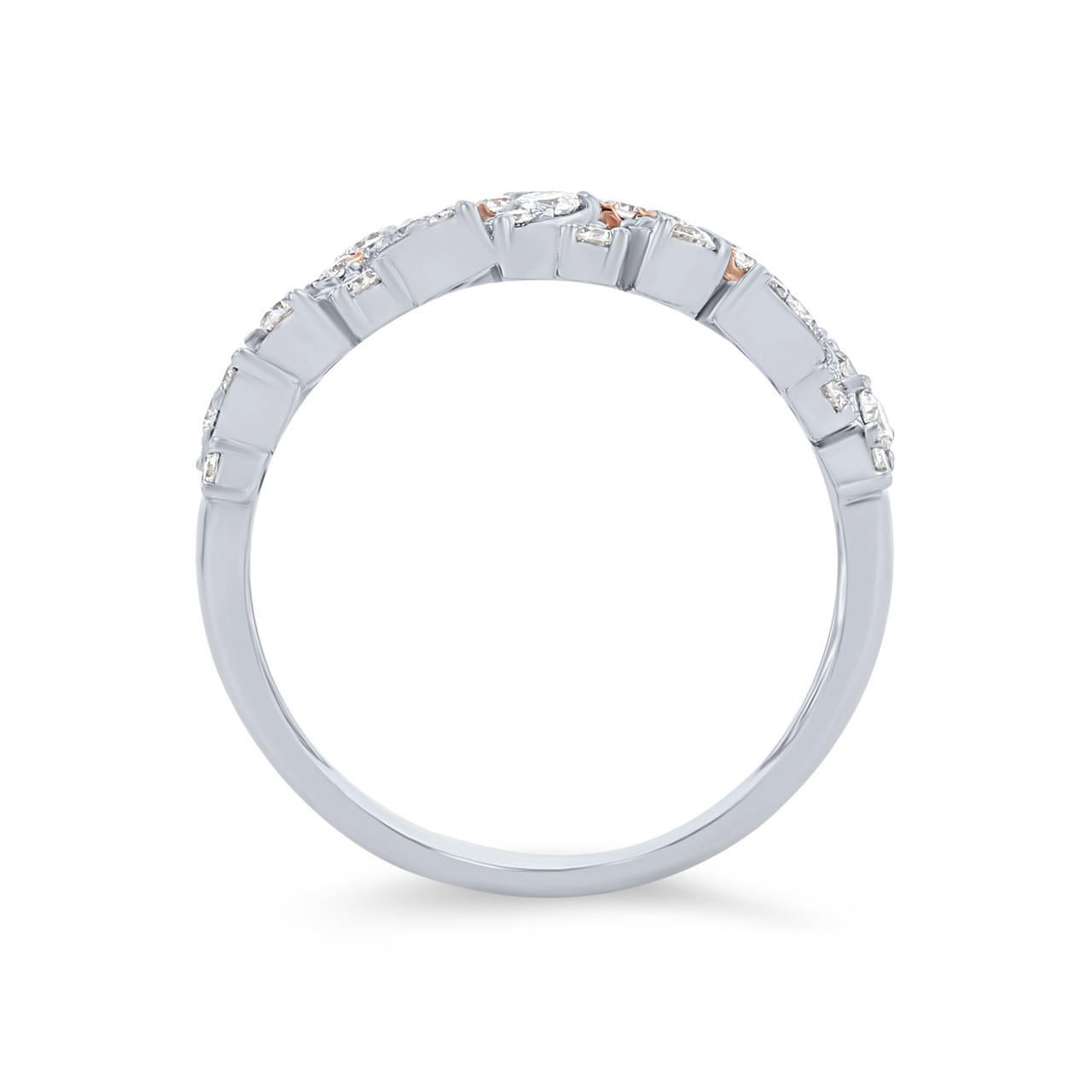 Uneek Three Row Diamond Stackable Ring 2