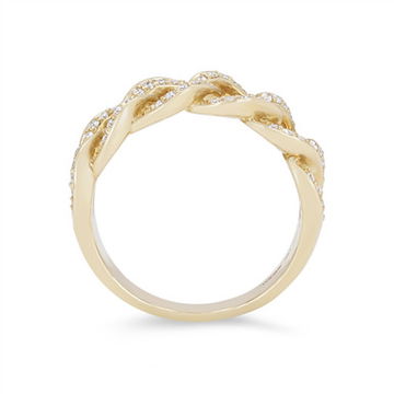 Diamond Curb Chain Link Ring