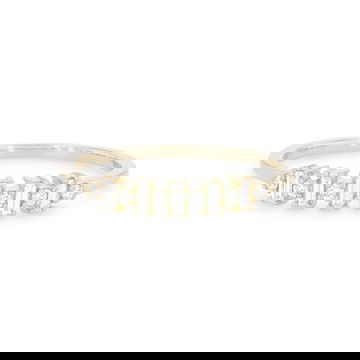 Alternating Vertical Baguette and Round Diamond Wedding Band