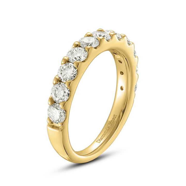 Yellow Gold 14K Essential Diamond Halfway Wedding Band (1.50TW)