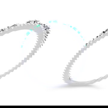 Uneek Emerald and Diamond Two Row Stackable Band