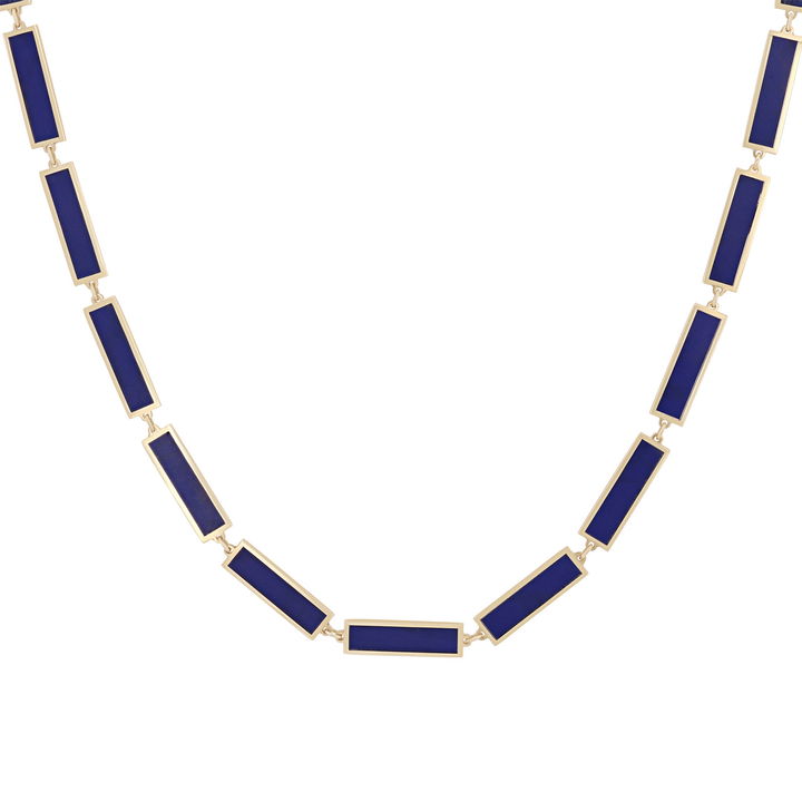 Yellow Gold 14K Lapis 18 Inch Link Necklace