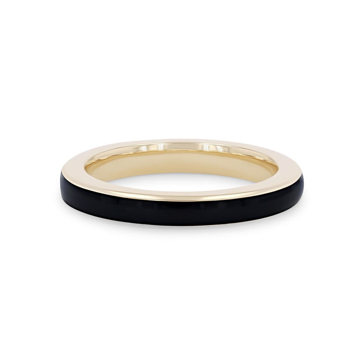 Yellow Gold 14K Michael M. Chroma Black Enamel Ring