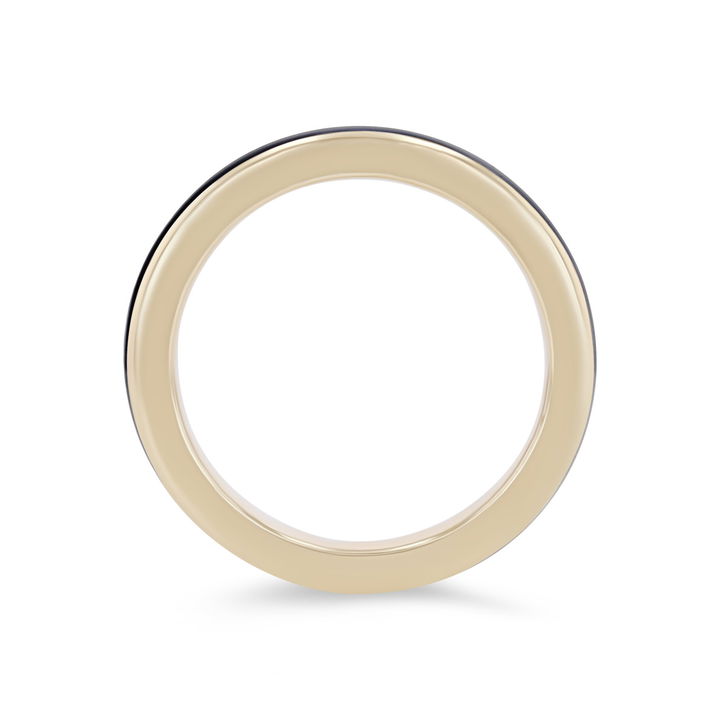 Yellow Gold 14K Michael M. Chroma Black Enamel Ring