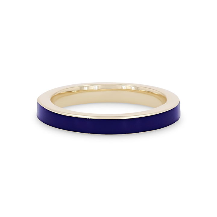 Yellow Gold 14K Michael M. Chroma Blue Enamel Ring