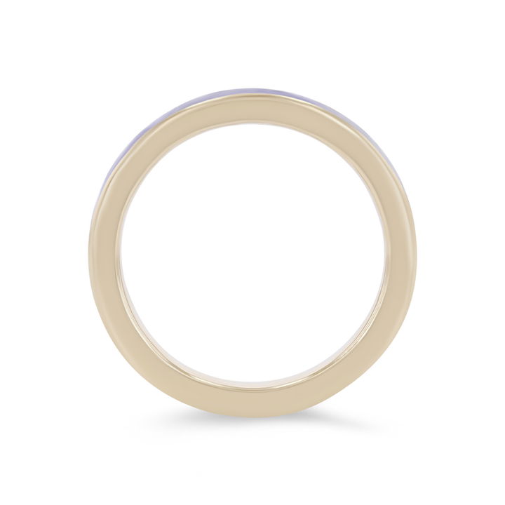 Yellow Gold 14K Michael M. Chroma Blue Enamel Ring