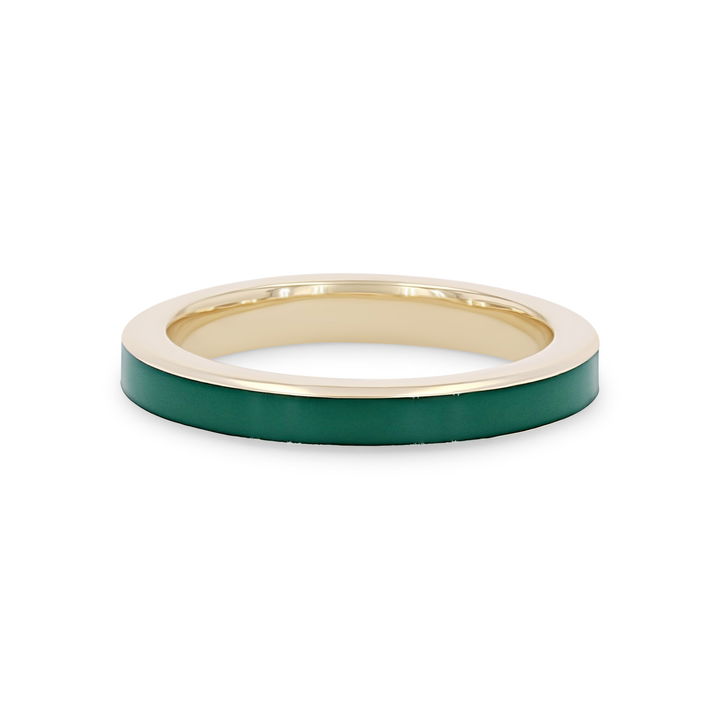 Yellow Gold 14K Michael M. Chroma Green Enamel Ring