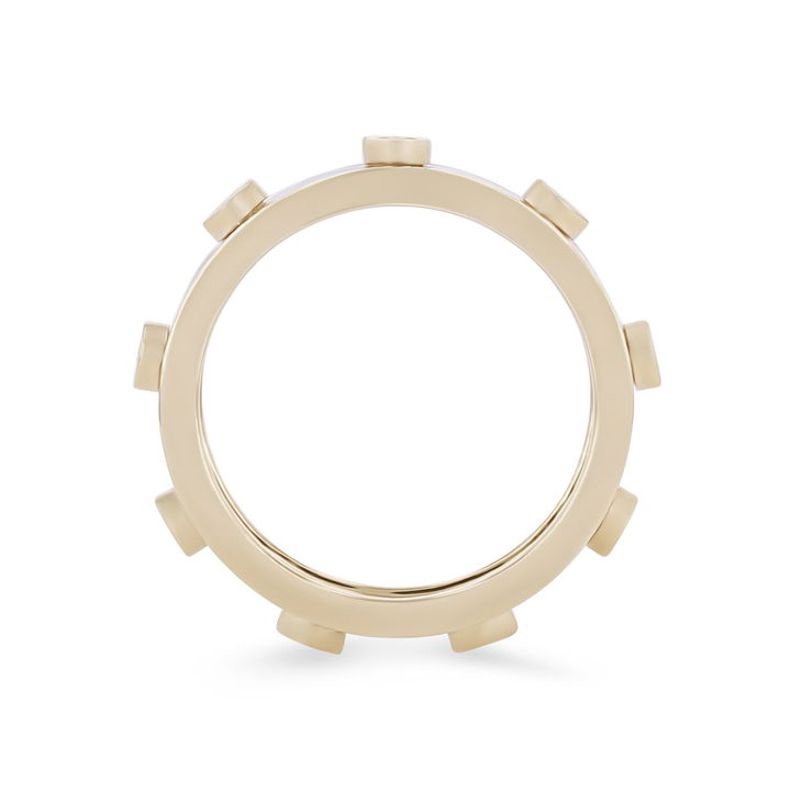 Yellow Gold 14K Michael M. Chroma Blue Enamel Bezel Ring