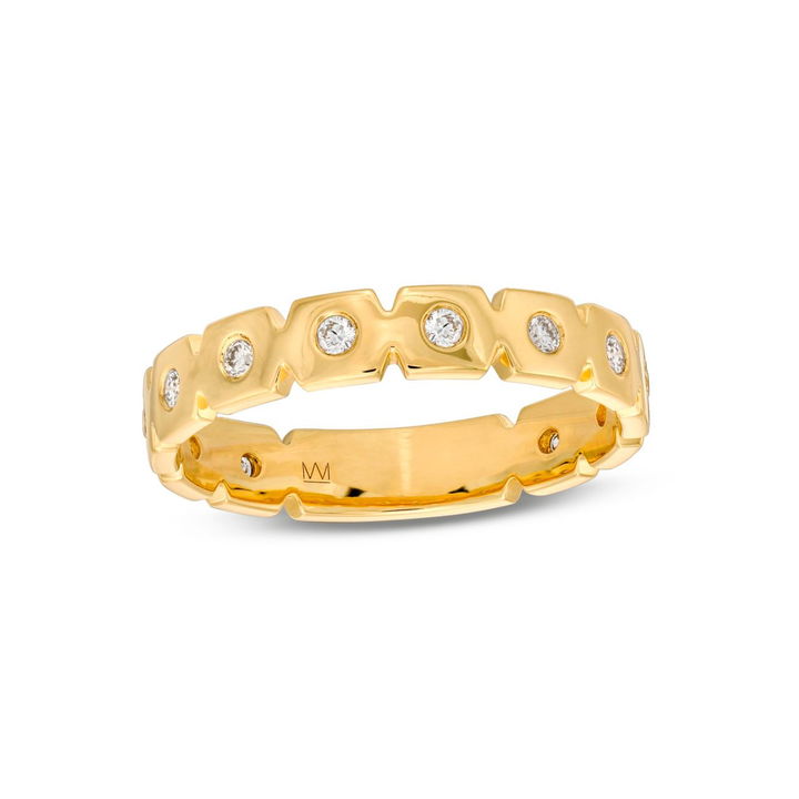 Michael M. Signature Bezel Eternity Band In Yellow Gold 14K