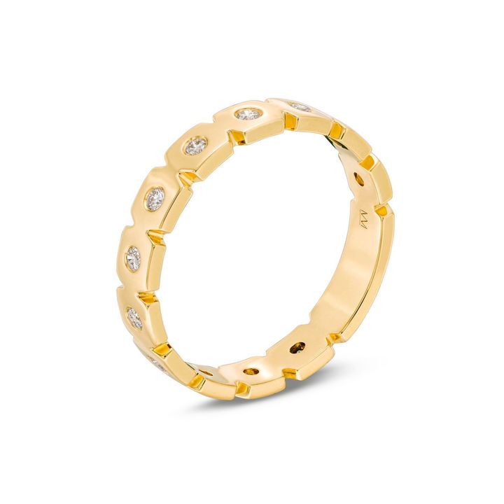 Michael M. Signature Bezel Eternity Band In Yellow Gold 14K