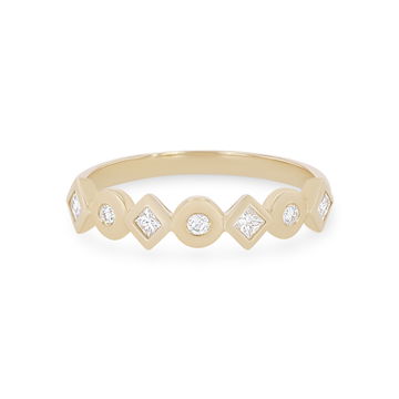 Michael M. Mixed Shape Bezel Ring In Yellow Gold 14K