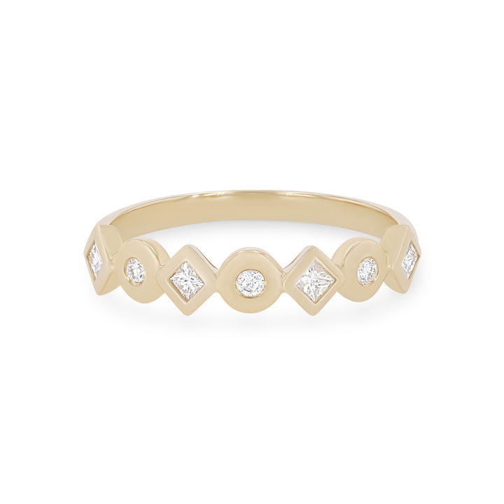 Michael M. Mixed Shape Bezel Ring In Yellow Gold 14K